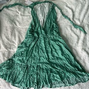 NWT Green & White Polkadot Spring Dress Size Large Never Been Worn
